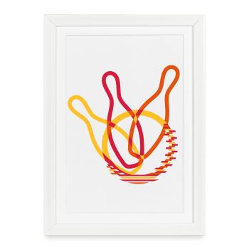Design jeu de quilles - Affiche encadrée (27 × 37 cm) - blanc - Devant