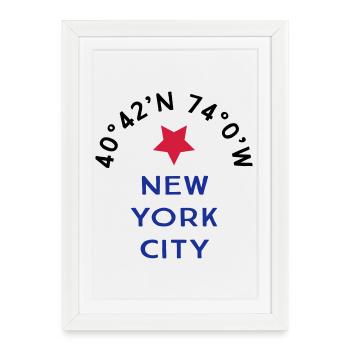 New York City - Affiche encadrée (27 × 37 cm) - blanc - Devant