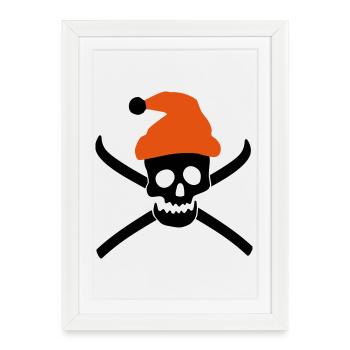 Ski - Affiche encadrée (27 × 37 cm) - blanc - Devant
