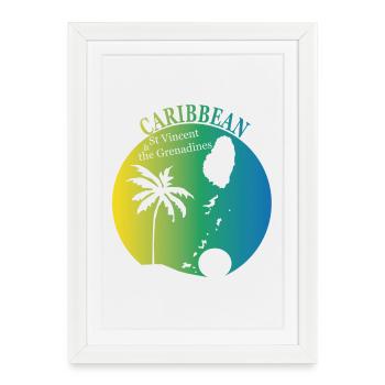 St VINCENT & LES GRENADINES - Affiche encadrée (27 × 37 cm) - blanc - Devant