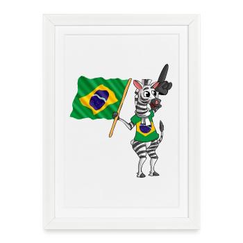 Brésiliens Zebra - Affiche encadrée (27 × 37 cm) - blanc - Devant