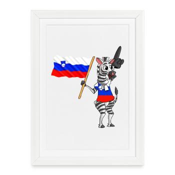 Zebra Slovénie - Affiche encadrée (27 × 37 cm) - blanc - Devant