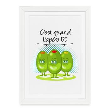 Apéro !?! cl - Affiche encadrée (27 × 37 cm) - blanc - Devant