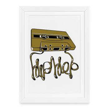 Hip-hop cassette - Framed poster (27 × 37 cm) - white - Front