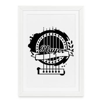 Une partie d'une guitare classique - Affiche encadrée (27 × 37 cm) - blanc - Devant