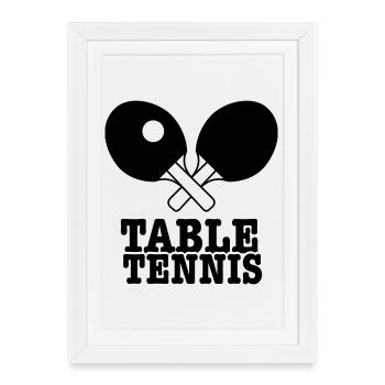 tennis de table - Affiche encadrée (27 × 37 cm) - blanc - Devant