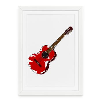 guitar - Framed poster (27 × 37 cm) - white - Front