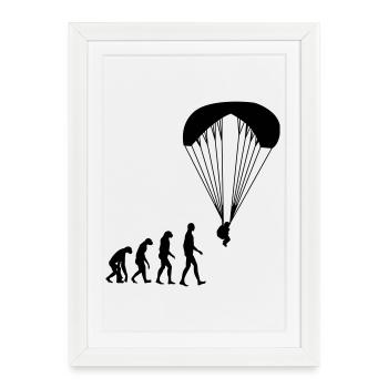 Parapente Parapentiste Sport Extrême Parachutisme - Affiche encadrée (27 × 37 cm) - blanc - Devant
