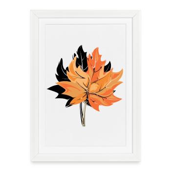 maple leaf autumn autumn symbol logo sign - Framed poster (27 × 37 cm) - white - Front