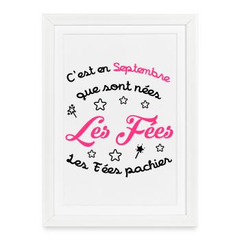 fille / fée / princesse / bébé - Affiche encadrée (27 × 37 cm) - blanc - Devant