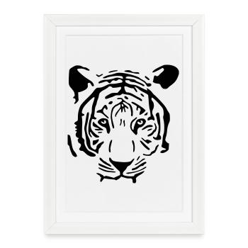 Tigre blanc - Affiche encadrée (27 × 37 cm) - blanc - Devant