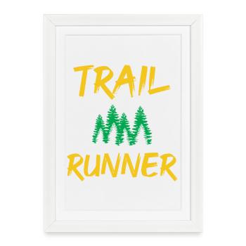Trail Runner - Affiche encadrée (27 × 37 cm) - blanc - Devant