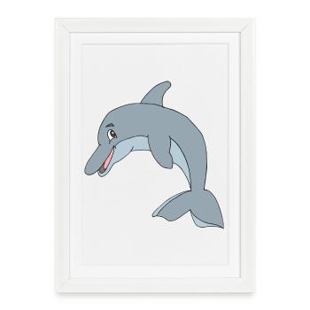 dolphin - Framed poster (27 × 37 cm) - white - Front