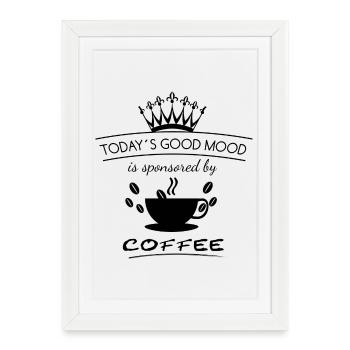 Café de bonne humeur | Good Mood - Affiche encadrée (27 × 37 cm) - blanc - Devant