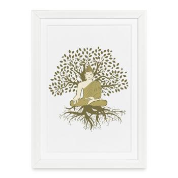 T-shirt de relaxation de l’arbre de vie de méditation zen - Affiche encadrée (27 × 37 cm) - blanc - Devant