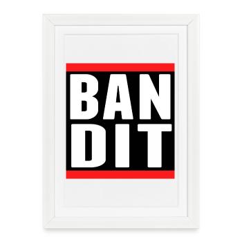 bandit dieb crime criminal aufkleber hooligan gang - Gerahmtes Poster (27 × 37 cm) - Weiß - Vorne
