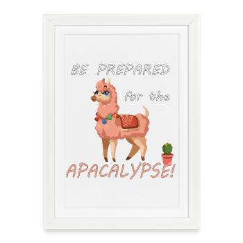 Be prepared for the alpacalypse - Framed poster (27 × 37 cm) - white - Front