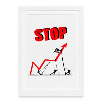 Inflation Prix des denrées alimentaires - Affiche encadrée (27 × 37 cm) - blanc - Devant