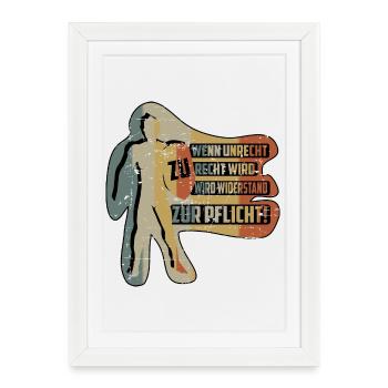 QUAND L’INJUSTICE DEVIENT JUSTE - Affiche encadrée (27 × 37 cm) - blanc - Devant