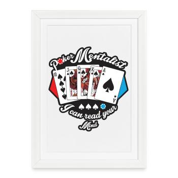 Poker Mind Reader - Framed poster (27 × 37 cm) - white - Front