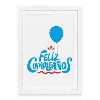 Bon anniversaire - Affiche encadrée (27 × 37 cm) - blanc - Devant