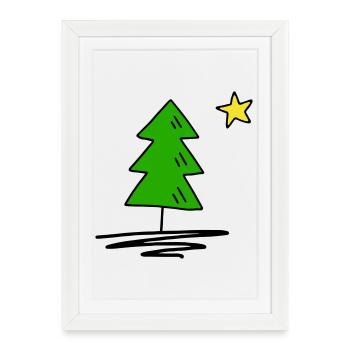 Sapin - Affiche encadrée (27 × 37 cm) - blanc - Devant