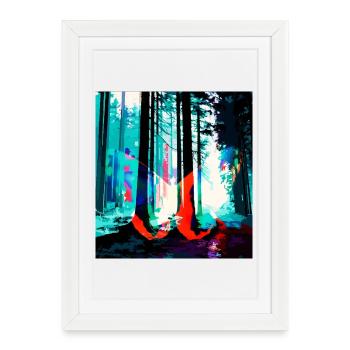 Neon Forest Dream Print - Framed poster (27 × 37 cm) - white - Front
