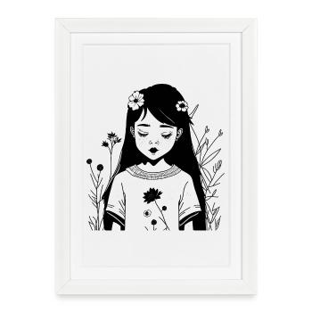 Abstract Cosmic Wave Pattern Tee - Framed poster (27 × 37 cm) - white - Front