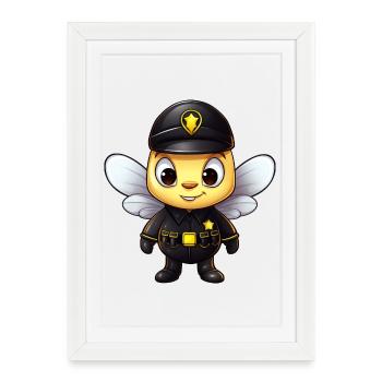 Police des abeilles - Affiche encadrée (27 × 37 cm) - blanc - Devant