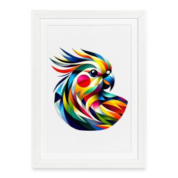 Calopsitte (17) - Affiche encadrée (27 × 37 cm) - blanc - Devant