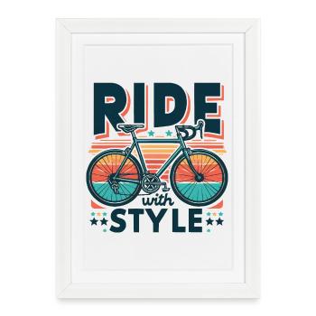 Roulez avec style : design de vélo - Affiche encadrée (27 × 37 cm) - blanc - Devant