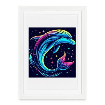 Dolphin - Framed poster (27 × 37 cm) - white - Front