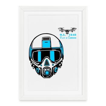 Drohnenpilot 2 - Gerahmtes Poster (27 × 37 cm) - Weiß - Vorne