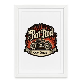 Ratsking Ratlook Shirt – Rustic Custom Style - Framed poster (27 × 37 cm) - white - Front