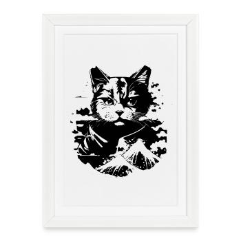 Cat Anime Look - Framed poster (27 × 37 cm) - white - Front