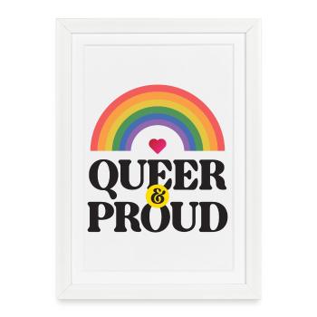 Mois de la fierté LGBT - Queer et fier - Affiche encadrée (27 × 37 cm) - blanc - Devant