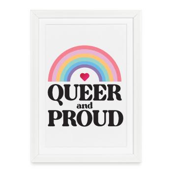Mois de la fierté LGBT - Queer et fier - Affiche encadrée (27 × 37 cm) - blanc - Devant