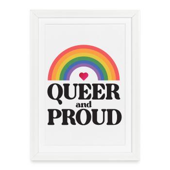Mois de la fierté LGBT - Queer et fier - Affiche encadrée (27 × 37 cm) - blanc - Devant