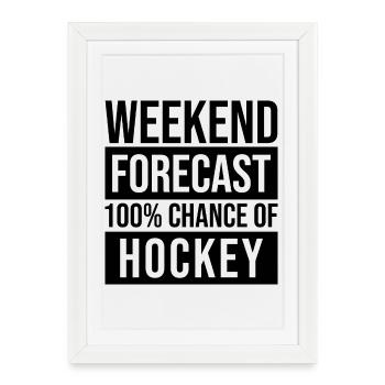 Hockey Hockey Hockey - Affiche encadrée (27 × 37 cm) - blanc - Devant