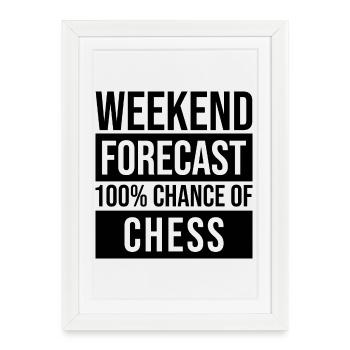 Échecs Échecs Échecs - Affiche encadrée (27 × 37 cm) - blanc - Devant