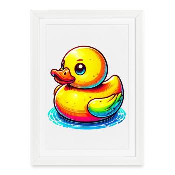 Caneton Canard Canard - Affiche encadrée (27 × 37 cm) - blanc - Devant