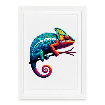 Chameleon - Framed poster (27 × 37 cm) - white - Front