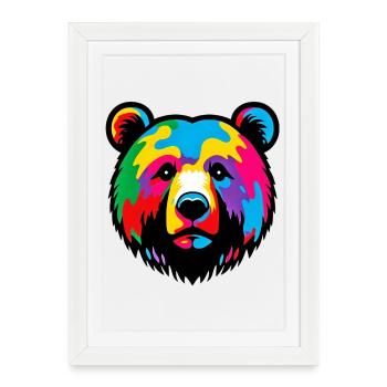 Bear - Framed poster (27 × 37 cm) - white - Front
