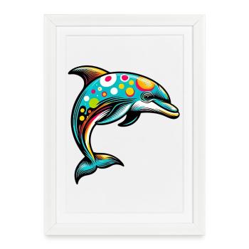 Dauphin - Affiche encadrée (27 × 37 cm) - blanc - Devant