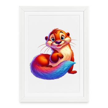 Loutre - Affiche encadrée (27 × 37 cm) - blanc - Devant