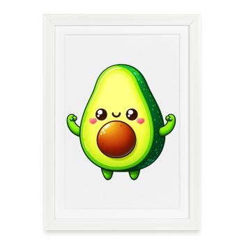 Avocat - Affiche encadrée (27 × 37 cm) - blanc - Devant