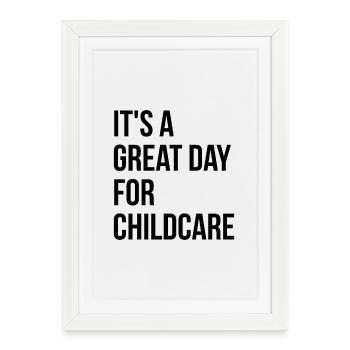 Garde d’enfants Garde d’enfants Garde d’enfants - Affiche encadrée (27 × 37 cm) - blanc - Devant