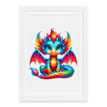 Dragon - Framed poster (27 × 37 cm) - white - Front