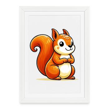 Squirrel - Framed poster (27 × 37 cm) - white - Front