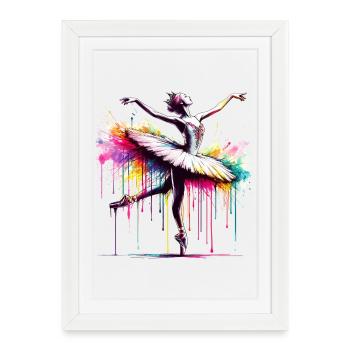 Ballet dancer with tutu - Framed poster (27 × 37 cm) - white - Front